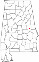 Location of Dadeville, Alabama