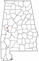 Location of Eutaw, Alabama