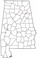 Location of Glencoe, Alabama