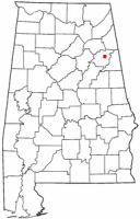 Location of Jacksonville, Alabama