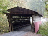Oneonta is home to the Easley Covered Bridge, a county-owned,  town lattice truss bridge built in 1927. Its WGCB number is 01-05-12.