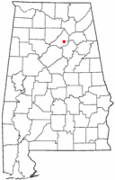 Location of Oneonta, Alabama