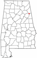 Location of Piedmont, Alabama