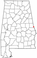Location of Valley, Alabama
