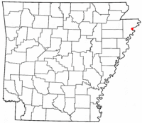 Location of Osceola, Arkansas