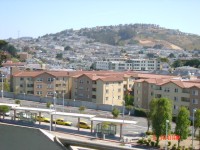 Colma, from the roof of the BART station parking garage. Portions of Daly City are in the background.