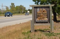 Welcome sign on Monterey Road