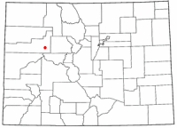 Location of Glenwood Springs in Colorado, USA