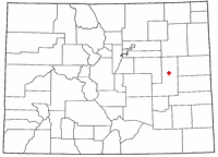 Location of Hugo, Colorado