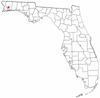 Location of Bagdad, Florida