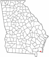 Location of Kingsland, Georgia