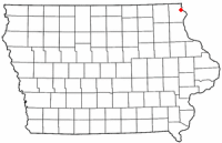 Location of Lansing, Iowa