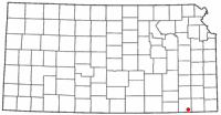 Location of Coffeyville in Kansas