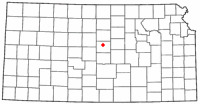 Location of Ellsworth, Kansas