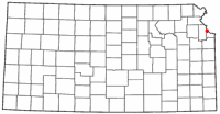 Location of Lansing in Kansas