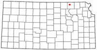 Location of Marysville, Kansas