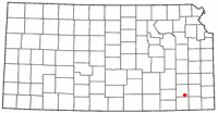 Location of Neodesha, Kansas