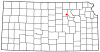 Location of Wakefield, Kansas