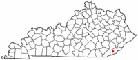 Location of Harlan, Kentucky