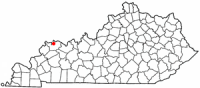 Location of Henderson within Kentucky.
