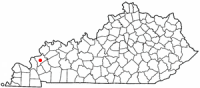 Location of Marion, Kentucky