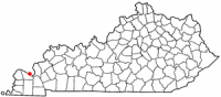 Location of Paducah within Kentucky.
