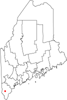 Map of Maine highlighting Sanford