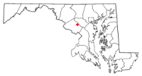 Location of Brookeville, Maryland