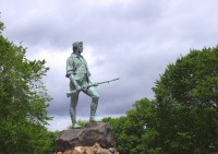 Minuteman Statue and Hayes Memorial Fountain on Lexington Common, by H. H. Kitson