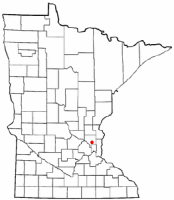 Location in Anoka County and Ramsey County
