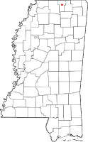 Location of Ashland, Mississippi