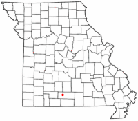 Location of Ava, Missouri