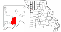Location in the state of Missouri and in Clay County
