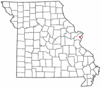 Location of University City, Missouri