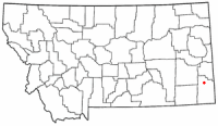 Location of Ekalaka, Montana