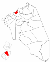 Map of Burlington County highlighting Burlington