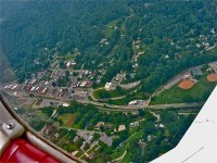 Downtown Sylva from an airplane in 2003