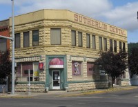 The historic Sutherlin Bank Building , located at 101 West Central Avenue in Sutherlin