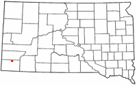 Location of Hot Springs, South Dakota