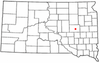 Location of Huron, South Dakota
