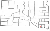 Location of Tyndall, South Dakota