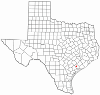 Location of Edna, Texas