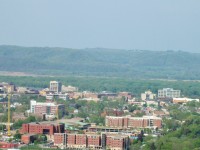 UW-La Crosse campus and downtown La Crosse as seen from the east bluffs