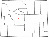 Location of Riverton, Wyoming