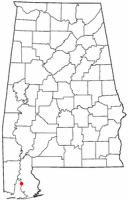 Location of Daphne, Alabama