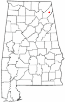 Location of Fort Payne, Alabama