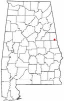 Location of Roanoke, Alabama