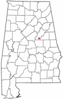 Location of Sylacauga, Alabama