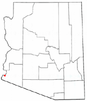 Location of Yuma, Arizona