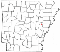 Location of Brinkley, Arkansas